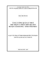 Tăng cường quản lý thuế thu nhập cá nhân trên địa bàn huyện tam dương   vĩnh phúc 