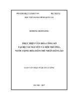 Thực hiện văn hóa công sở tại bộ tài nguyên và môi trường, nước Cộng hòa dân chủ nhân dân Lào (LV thạc sĩ)