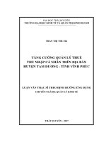 Tăng cường quản lý thuế thu nhập cá nhân trên địa bàn huyện Tam Dương  Vĩnh Phúc (LV thạc sĩ)
