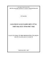 Giải pháp giảm nghèo bền vững trên địa bàn tỉnh Phú Thọ