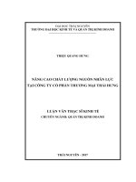 Nâng cao chất lượng nguồn nhân lực tại Công ty Cổ phần thương mại Thái Hưng (LV thạc sĩ)