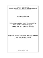 Hoàn thiện quản lý ngân sách nhà nước trên địa bàn phường thọ sơn, thành phố việt trì, tỉnh phú thọ 
