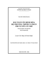 Bài toán ổn định hóa hệ phương trình vi phân phi tuyến có trễ (LV thạc sĩ)