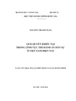 Giải quyết khiếu nại trong lĩnh vực thi hành án dân sự ở Việt Nam hiện nay (LV thạc sĩ)