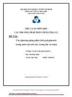Tiểu luận môn học các phương pháp phân tích công cụ các phương pháp phân tích polyphenols trong nước ép trái cây, trong bia và rượu