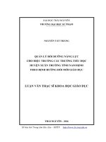 Quản lý bồi dưỡng năng lực cho Hiệu trưởng các trường tiểu học huyện Xuân Trường tỉnh Nam Định theo định hướng đổi mới giáo dục (LV thạc sĩ)