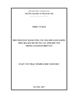 Biện pháp đẩy mạnh công tác xoá đói giảm nghèo trên địa bàn huyện tuy an, tỉnh phú yên trong giai đoạn hiện nay 