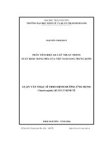 Phân tích hiệu quả kỹ thuật trong xuất khẩu hàng hóa của Việt Nam sang Trung Quốc (LV thạc sĩ)