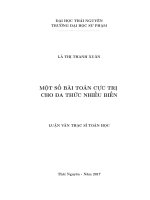 Một số bài toán cực trị cho đa thức nhiều biến 