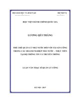 Thể chế quản lý nhà nước đối với tài sản công trong các doanh nghiệp