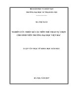 Nghiên cứu thiết kế các môn thể thao tự chọn cho sinh viên trường đại học việt bắc 