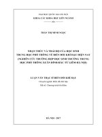 Nhận thức và thái độ của học sinh trung học phổ thông về biến đổi khí hậu nghiên cứu trường hợp học sinh trrường trung học phổ thông xuân đỉnh, bắc từ liêm, hà nội 