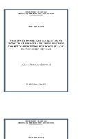 Vai trò của bộ phận kế toán quản trị và thông tin kế toán quản trị trong việc nâng cao kết quả hoạt động kinh doanh của các doanh nghiệp việt nam 