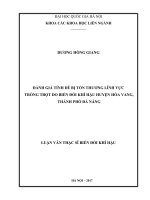 Đánh giá tính dễ bị tổn thương lĩnh vực trồng trọt do biến đổi khí hậu huyện hòa vang, thành phố đà nẵng 