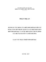Đánh giá tác động của biến đổi khí hậu đến cơ sở hạ tầng đô thị du lịch cửa lò theo kịch bản biến đổi khí hậu và nước biển dâng trung bình của bộ tài nguyên và môi trường 