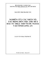 Nghiên cứu các nhân tố tác động đến việc thu hút đầu tư trực tiếp nước ngoài vào tỉnh long an 