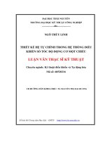 Thiết kế hệ tự chỉnh trong hệ thống điều khiển số tốc độ động cơ một chiều (LV thạc sĩ)