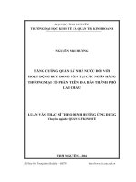 Tăng cường quản lý nhà nước với hoạt động huy động vốn của các Ngân hàng Thương mại cổ phần trên địa bàn thành phố Lai Châu (LV thạc sĩ)