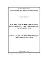 Hoạt động tín dụng đối với doanh nghiệp tại Ngân hàng TMCP Công thương Việt Nam  chi nhánh Sông Công (LV thạc sĩ)