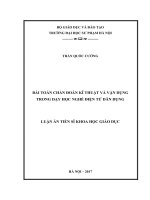 Bài toán chẩn đoán kĩ thuật và vận dụng trong dạy học nghề Điện tử dân dụng