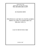 Tính tích cực làm việc của người lao động trong các công ty cổ phần khu vực phía bắc nước ta