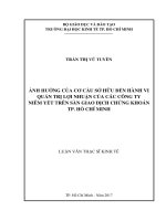 Ảnh hưởng của cơ cấu sở hữu đến hành vi quản trị lợi nhuận của các công ty niêm yết trên sàn giao dịch chứng khoán tp  hồ chí minh 
