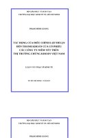 Tác động của điều chỉnh lợi nhuận đến thanh khoản của cổ phiếu các công ty niêm yết trên thị trường chứng khoán việt nam 