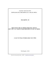 Một số kỹ thuật trích chọn đặc trưng chữ viết tay trong nhập điểm rèn luyện tự động (LV thạc sĩ)
