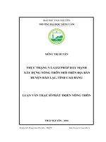 Thực trạng và giải pháp đẩy mạnh xây dựng Nông thôn mới trên địa bàn huyện Bảo Lạc, tỉnh Cao Bằng (LV thạc sĩ)