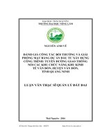 Đánh giá công tác bồi thường và giải phóng mặt bằng dự án đầu tư xây dựng công trình Tuyến đường giao thông nối các khu chức năng khu kinh tế Vân Đồn, huyện Vân Đồn tỉnh Quảng Ninh (LV thạc sĩ)
