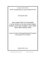 Hoàn thiện công tác thẩm định các dự án đầu tư xây dựng công trình đê điều tại Sở Nông nghiệp và Phát triển nông thôn tỉnh Bắc Ninh (LV thạc sĩ)