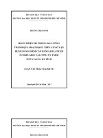 Hoàn thiện hệ thống đo lường thành quả hoạt động trên cơ sở vận dụng bảng điểm cân bằng (balanced scorecard) tại công ty TNHH MTV cao su hà tĩnh 