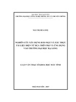 Nghiên cứu xây dựng bảo mật và xác thực tài liệu điện tử dựa trên PKI và ứng dụng vào trường Đại học Hạ Long (LV thạc sĩ)