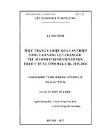Thực trạng và hiệu quả can thiệp nâng cao năng lực chăm sóc trẻ sơ sinh ở bệnh viện huyện, trạm y tế xã tỉnh đắk lắk, 2013 2016 