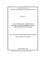 Tăng cường quản lý thuế giá trị gia tăng đối với các doanh nghiệp xây dựng trên địa bàn tỉnh Vĩnh Phúc (LV thạc sĩ)