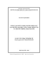 Nâng cao chất lượng nguồn nhân lực tại trường đại học Công nghệ thông tin và Truyền thông (LV thạc sĩ)