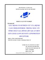 Xác định cơ sở phân tử của bệnh cao cholesterol trong máu có tính chất gia đình liên quan đến gen LDLR (low density lipoprotein receptor) 
