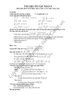 Hệ thống bài tập về căn thức bậc 2 biến đổi căn thức bậc 2