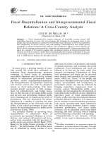 Fiscal decentralization and intergovernmental fiscal relations   a cross country analysis