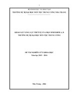 DE TAI khảo sát năng lực trí tuệ học sinh trường DBDH
