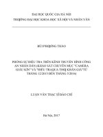 Phóng sự điều tra trên kênh truyền hình công an nhân dân (khảo sát chuyên mục camera giấu kín và điều tra qua thư khán giả từ tháng 12 2015 đến tháng 5 2016)