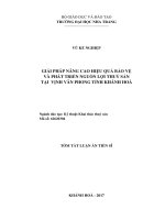 Giải pháp nâng cao hiệu quả bảo vệ và phát triển nguồn lợi thuỷ sản tại vịnh vân phong tỉnh khánh hoà 