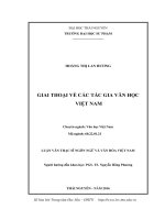 Giai thoại về các tác gia văn học Việt Nam (LV thạc sĩ)