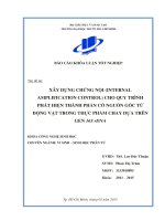 Xây dựng chứng nội (internal amplification control) cho quy trình phát hiện thành phần có nguồn gốc từ động vật trong thực phẩm chay dựa trên gen rDNA 