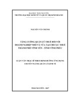 Tăng cường quản lý thuế đối với doanh nghiệp nhỏ và vừa tại chi cục thuế thành phố vĩnh yên   tỉnh vĩnh phúc 