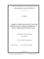 Nghiên cứu biến nạp gen Dof1 vào mô sẹo phôi hóa giống sắn TMS 60444 thông qua vi khuẩn Agrobacterium tumefaciens (LV thạc sĩ)
