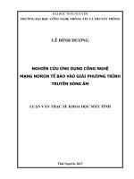 Nghiên cứu ứng dụng công nghệ mạng nơron tế bào vào giải phương trình truyền sóng âm 