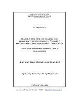 Phát huy tính tích cực của học sinh trong học tập môn Giáo dục Công dân ở trường THPT Lương Ngọc Quyến – Thái Nguyên (LV thạc sĩ)