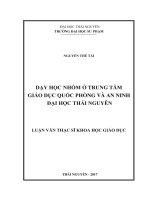 Dạy học nhóm ở trung tâm giáo dục quốc phòng và an ninh đại học thái nguyên 