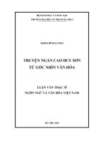 Truyện ngắn cao duy sơn từ góc nhìn văn hoá